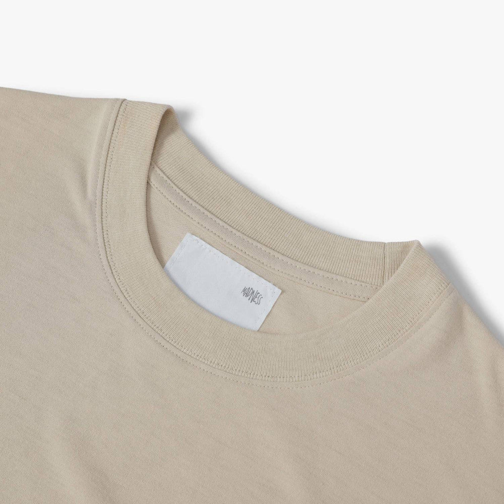 MADNESS POLY KNITTED TEE (FABRIC BY JAPAN)-LIGHT BEIGE