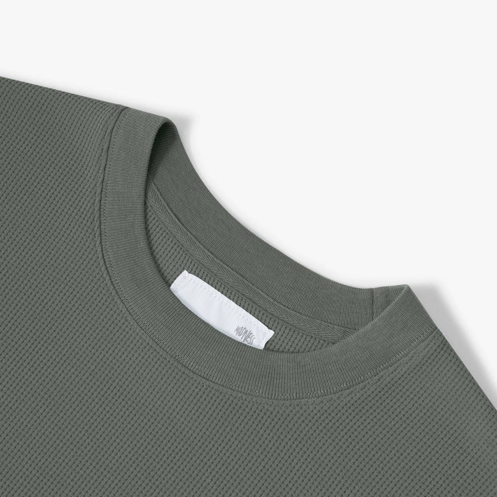 MADNESS POLY KNITTED TEE (FABRIC BY JAPAN)-ARMY GREEN