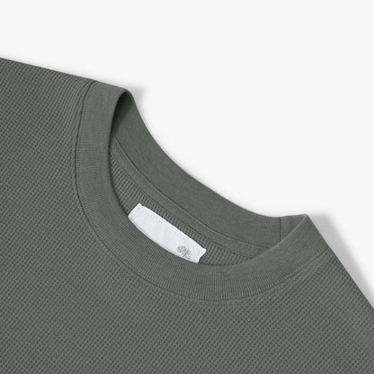 MADNESS POLY KNITTED TEE (FABRIC BY JAPAN)-ARMY GREEN