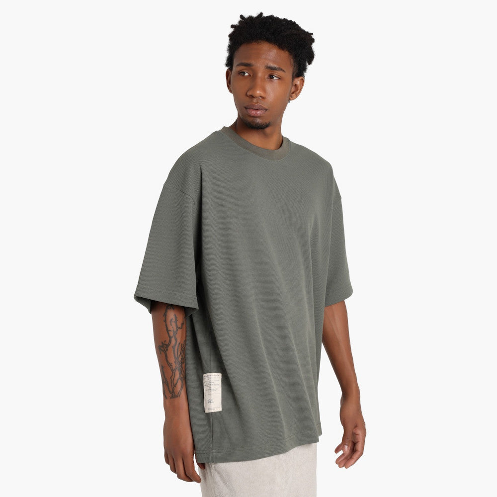 MADNESS POLY KNITTED TEE (FABRIC BY JAPAN)-ARMY GREEN