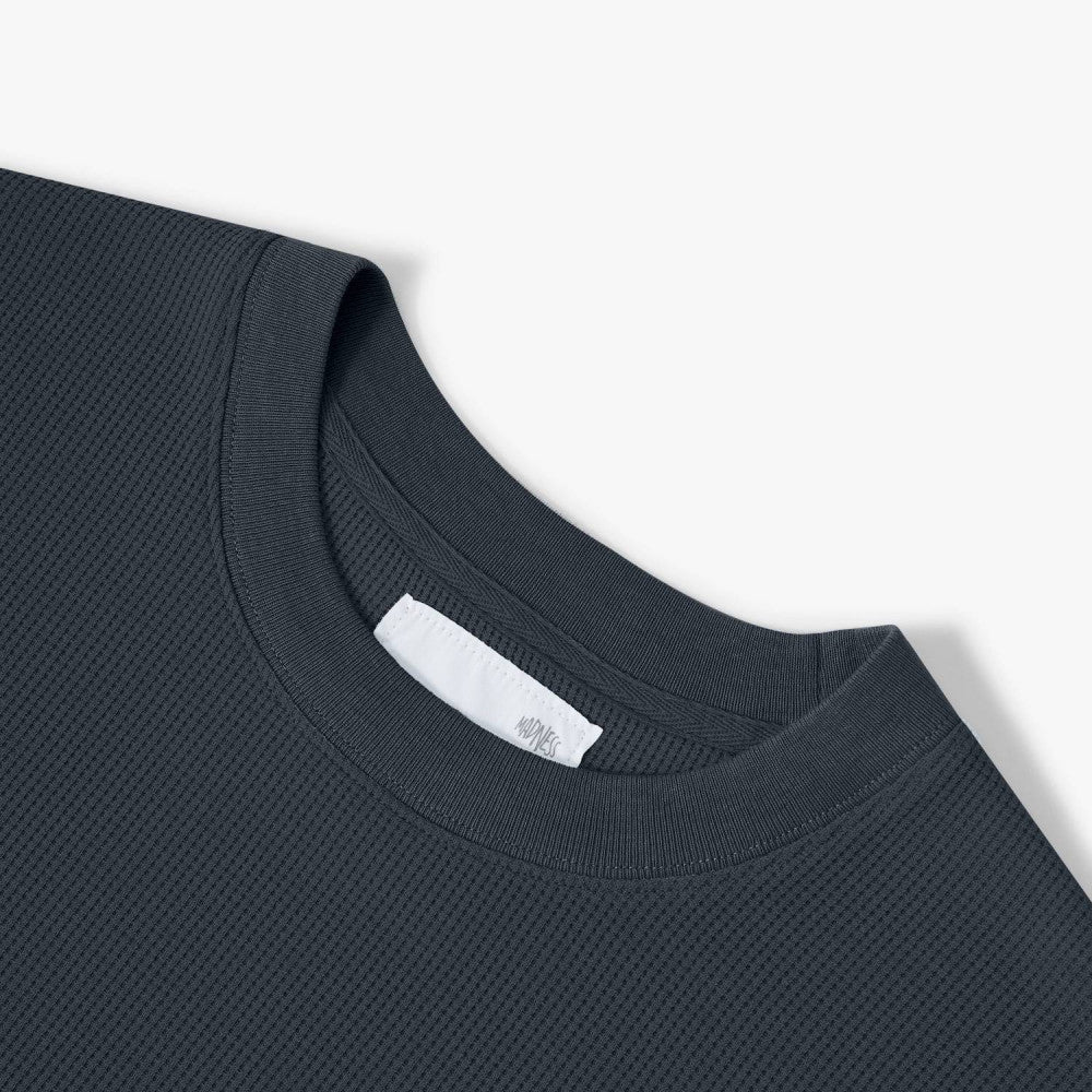 MADNESS POLY KNITTED TEE (FABRIC BY JAPAN)-NAVY