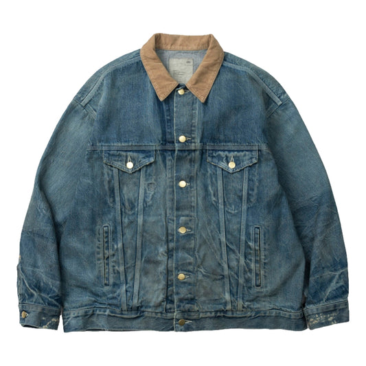 MADNESS TYPE-III SEA ISLAND DENIM JACKET (CORDUROY COLLAR) (MADE IN JAPAN) -INDIGO