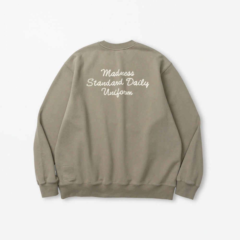 MADNESS VERSATILE FADED CREW SWEATER-DUSTY OLIVE
