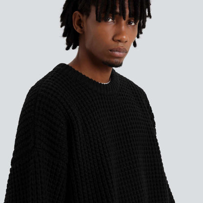 MADNESS WAFFLE KNIT SWEATER