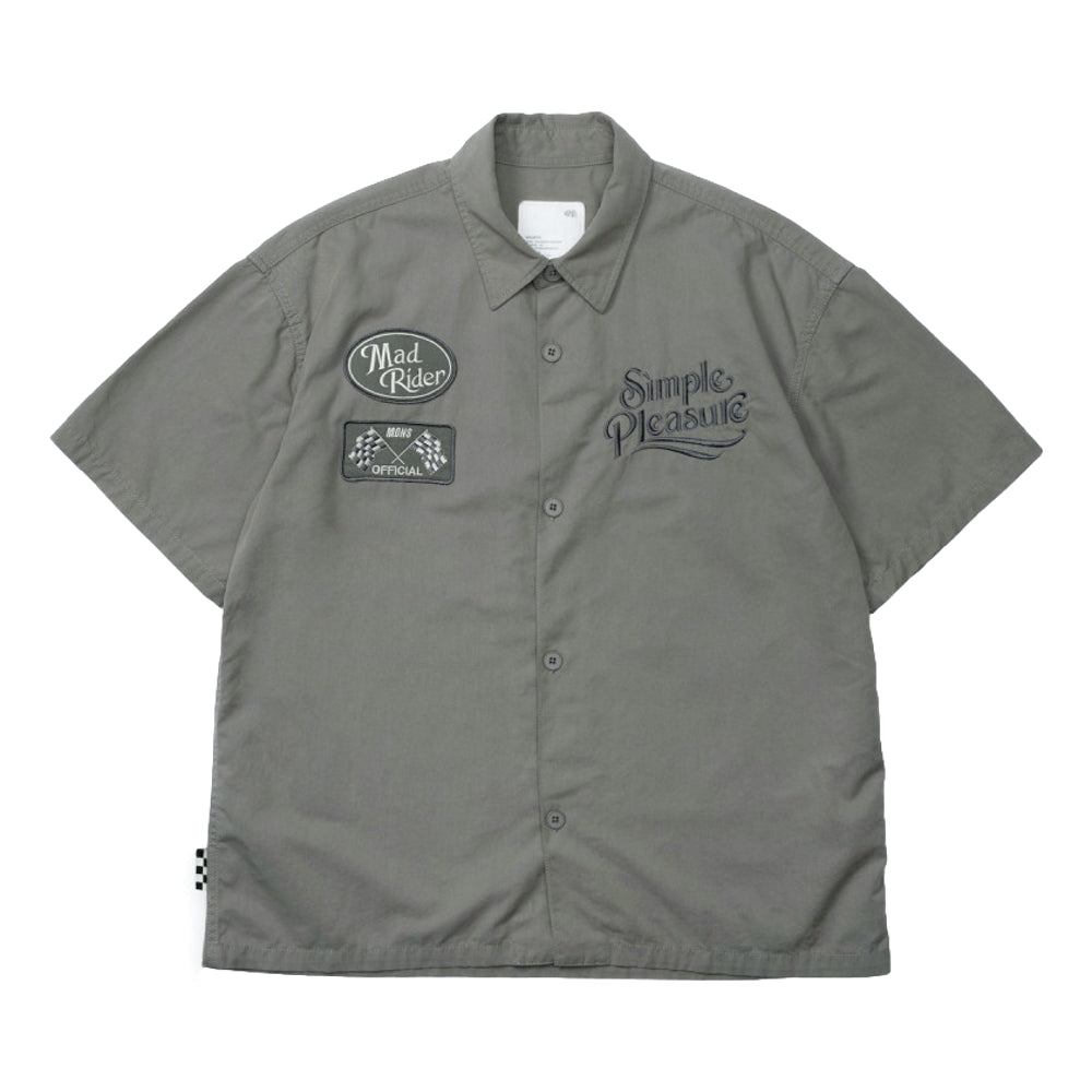 MADNESS MADRIDER FABRIC PATCHED RACING SHIRT-GREY