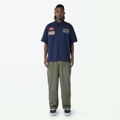 MADNESS MADRIDER FABRIC PATCHED RACING SHIRT-NAVY