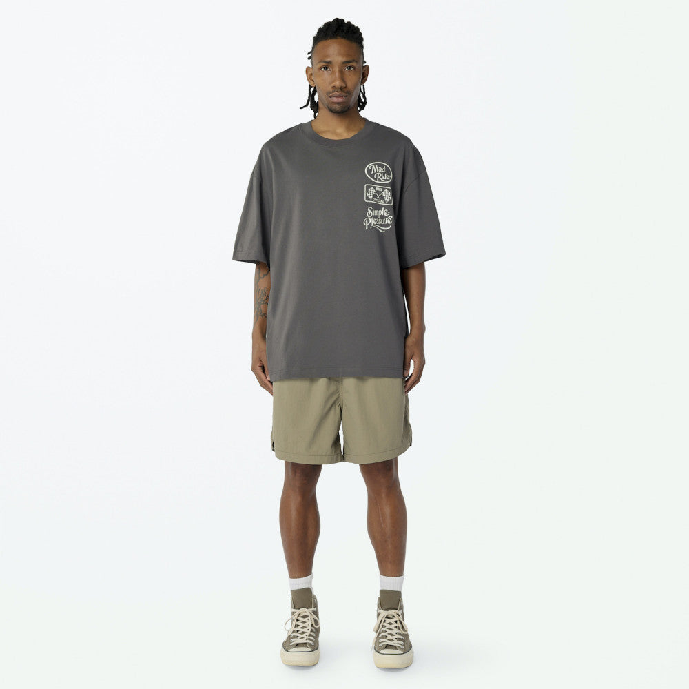 MADNESS MADRIDER PRINT TEE-CHARCOAL