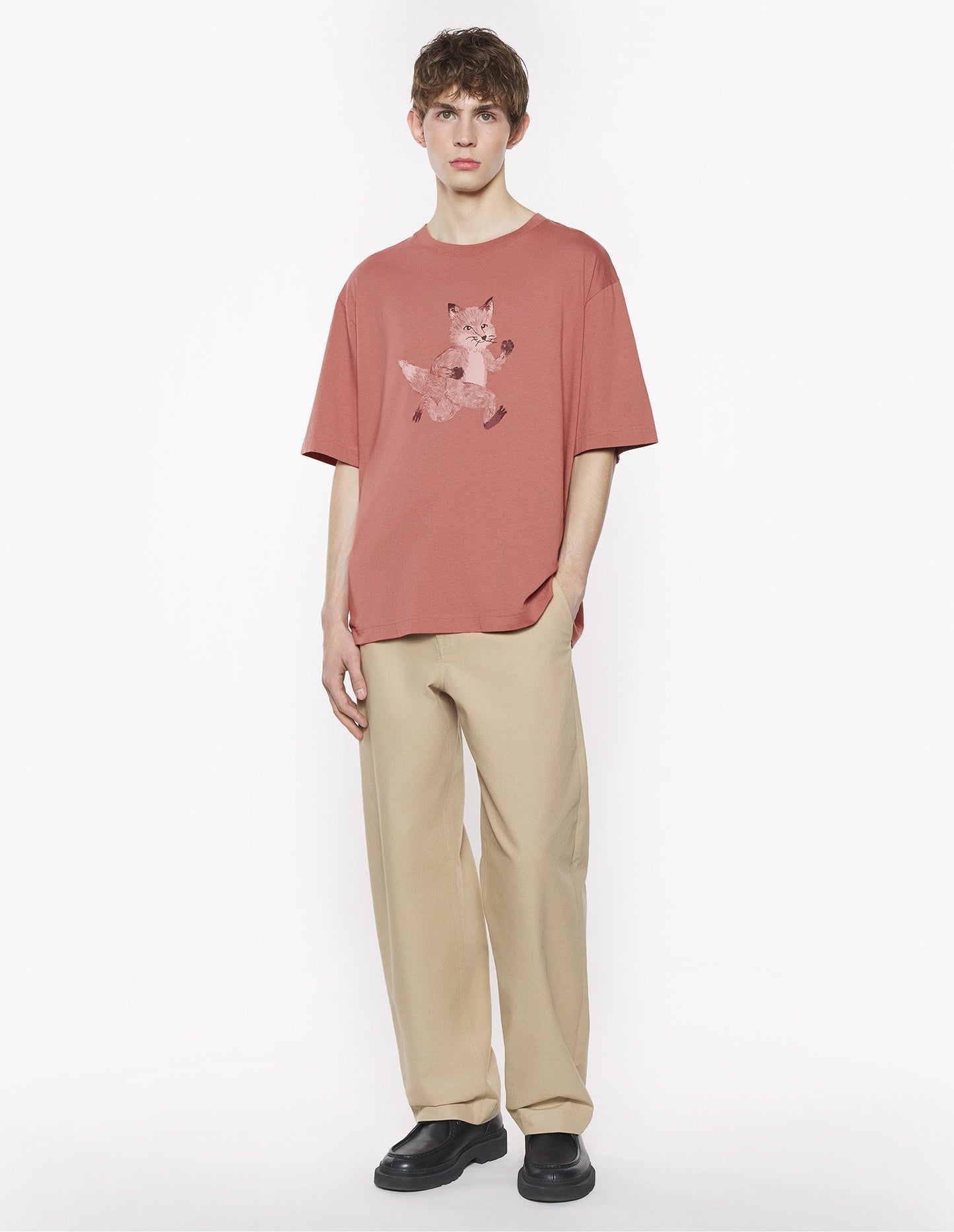 MAISON KITSUNE M BELTED PANTS-CORK