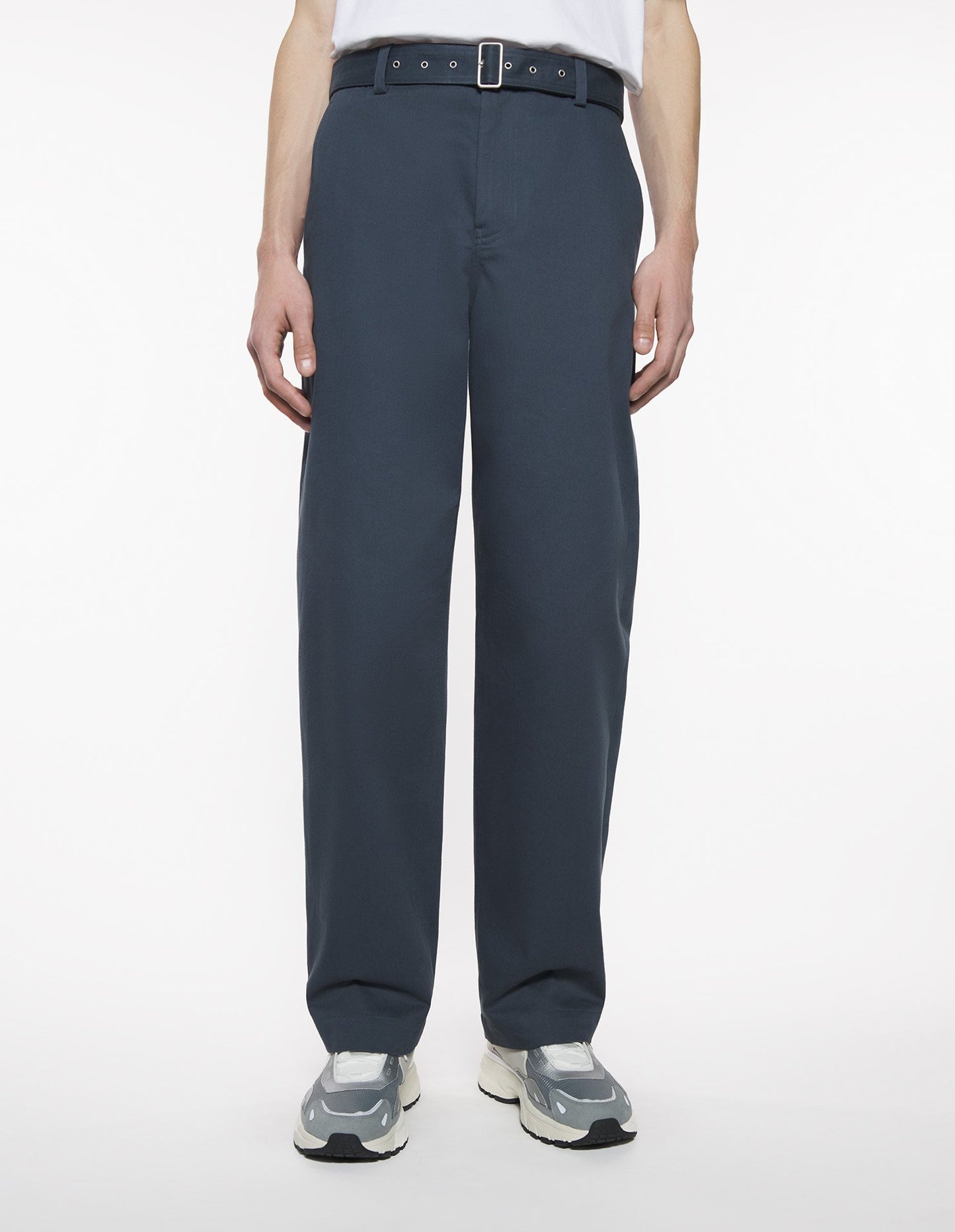 MAISON KITSUNE M BELTED PANTS-GREY