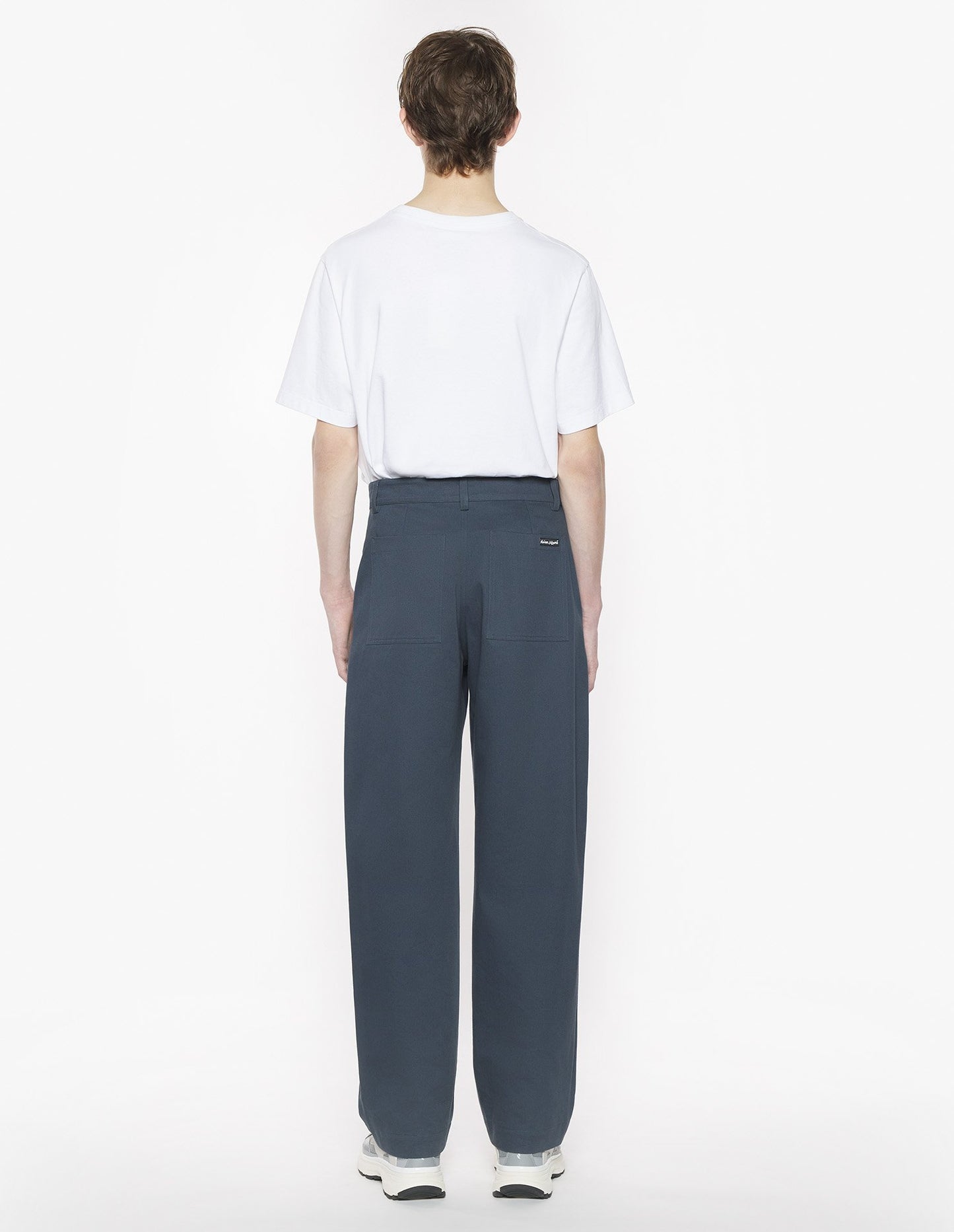 MAISON KITSUNE M BELTED PANTS-GREY
