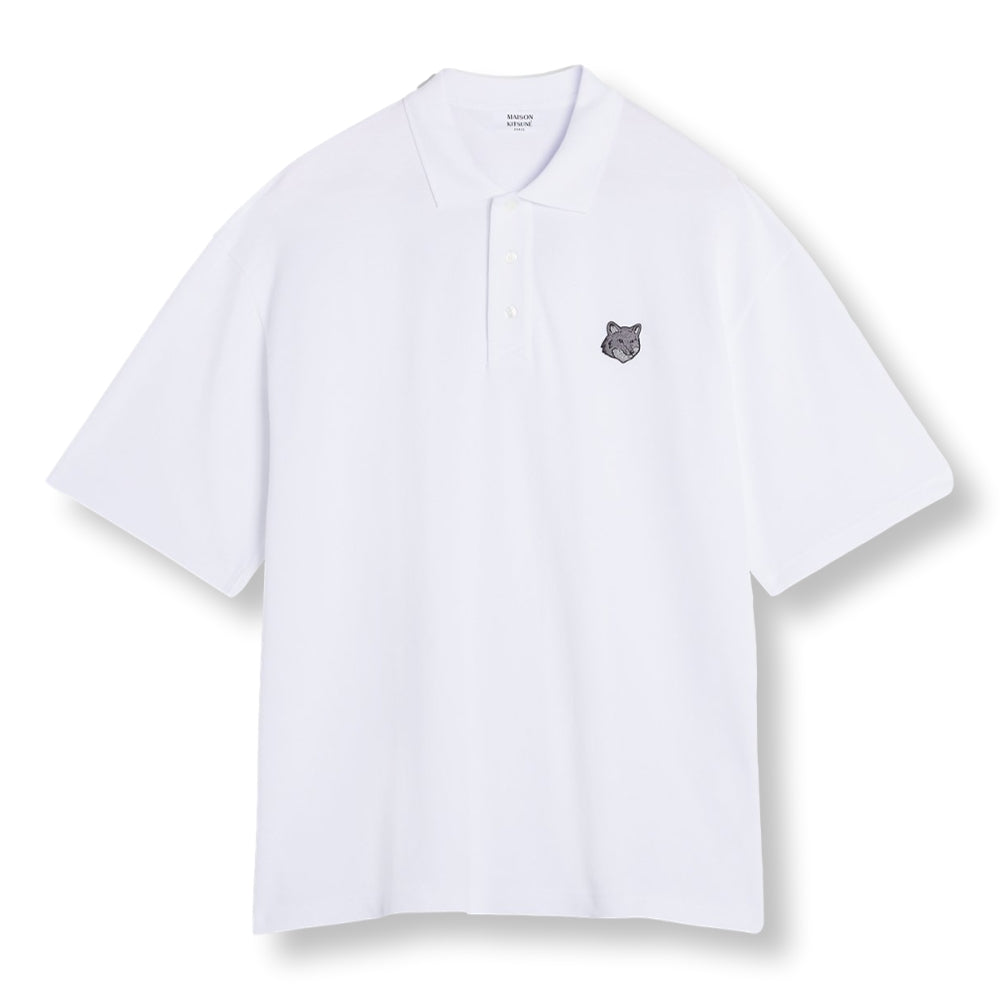 MAISON KITSUNE M BOLD FOX HEAD PATCH OVERSIZE POLO
-WHITE