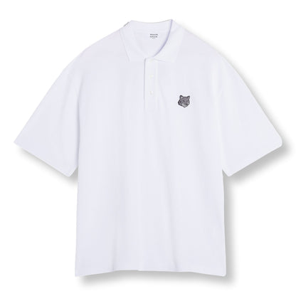 MAISON KITSUNE M BOLD FOX HEAD PATCH OVERSIZE POLO
-WHITE