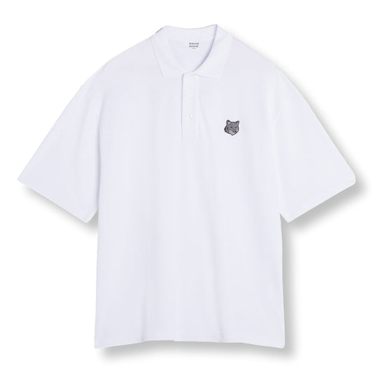 MAISON KITSUNE M BOLD FOX HEAD PATCH OVERSIZE POLO
-WHITE