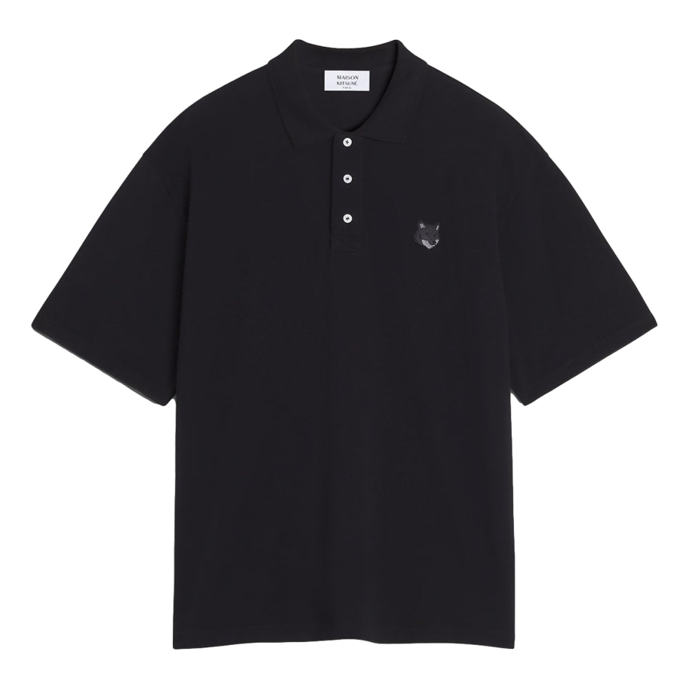 MAISON KITSUNE M BOLD FOX HEAD PATCH OVERSIZE POLO
-BLACK