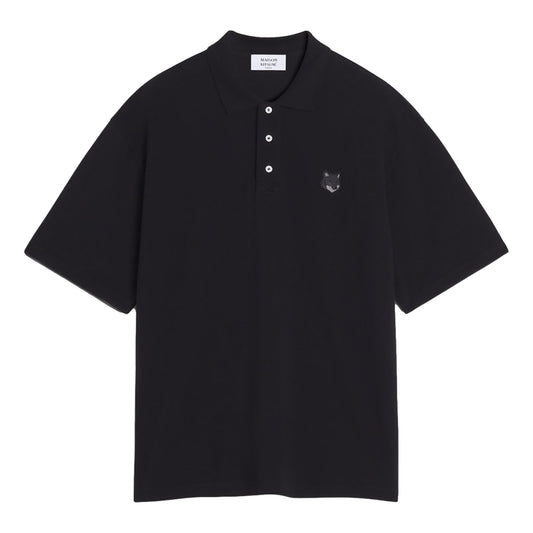 MAISON KITSUNE M BOLD FOX HEAD PATCH OVERSIZE POLO
-BLACK