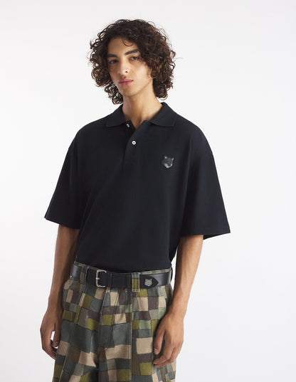 MAISON KITSUNE M BOLD FOX HEAD PATCH OVERSIZE POLO
-BLACK