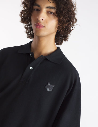 MAISON KITSUNE M BOLD FOX HEAD PATCH OVERSIZE POLO
-BLACK