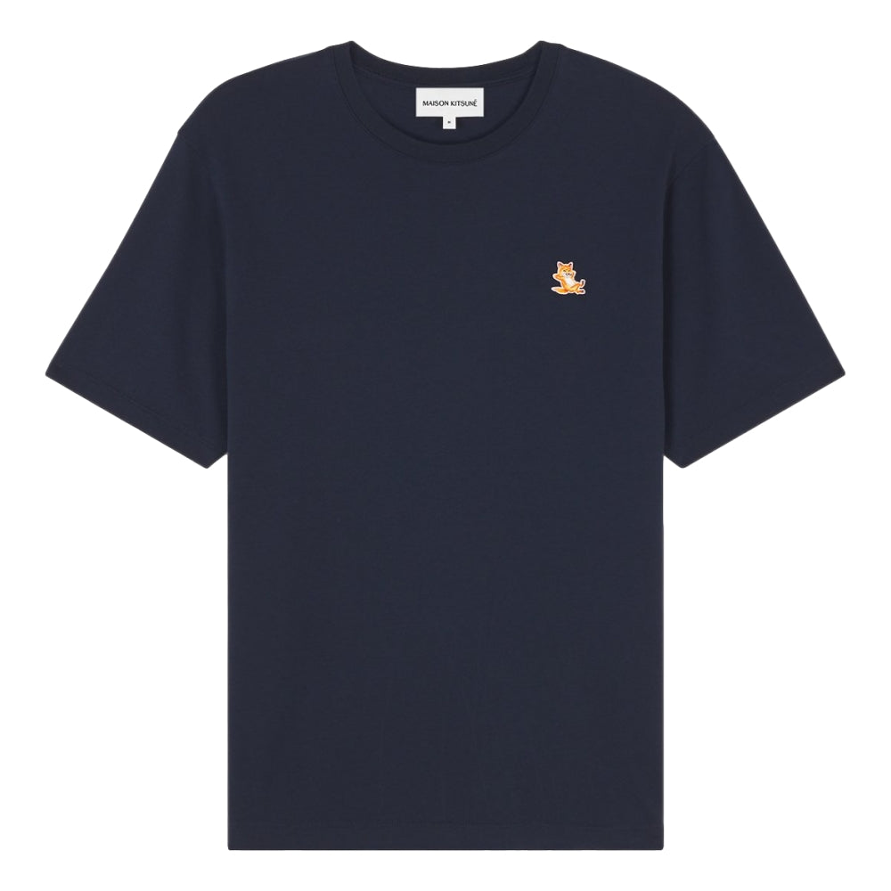 MAISON KITSUNE M CHILLAX FOX PATCH REGULAR TEE SHIRT-INK BLUE