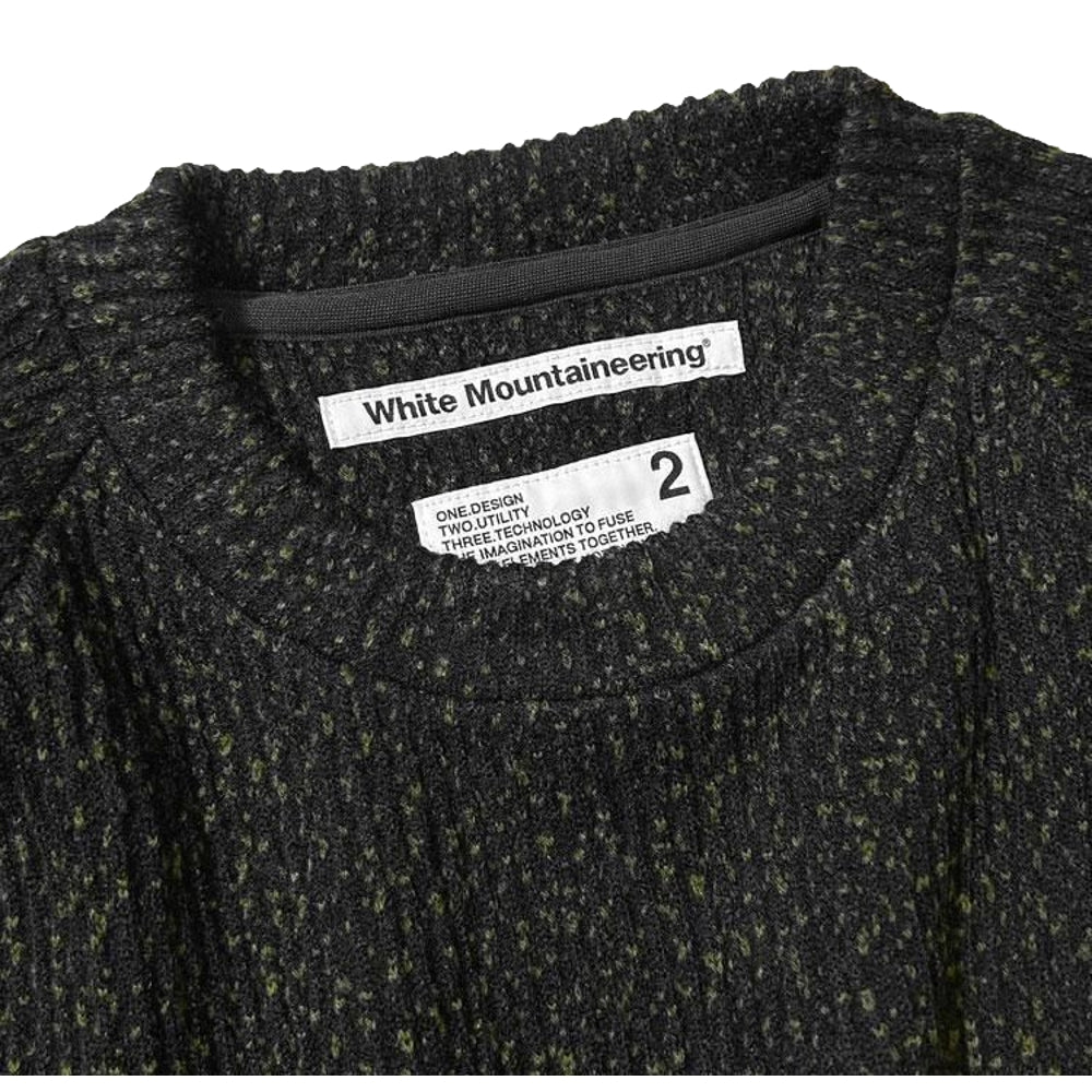 WHITE MOUNTAINEERING MELANGE WIDE RAGLAN PULLOVER-BLACK