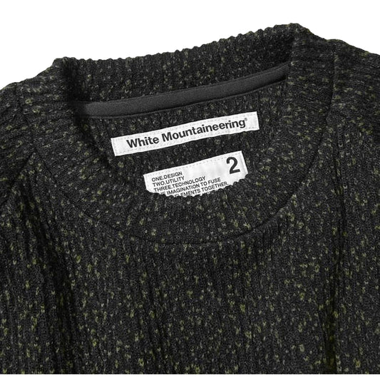 WHITE MOUNTAINEERING MELANGE WIDE RAGLAN PULLOVER-BLACK