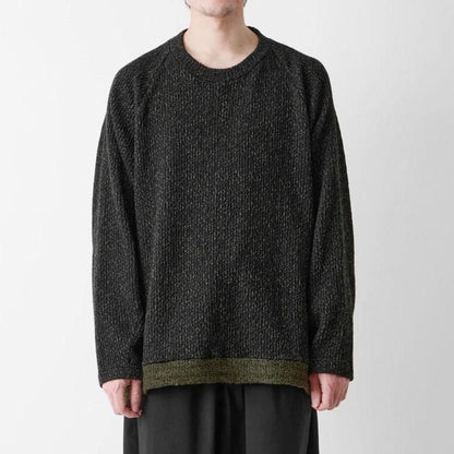 WHITE MOUNTAINEERING MELANGE WIDE RAGLAN PULLOVER-BLACK