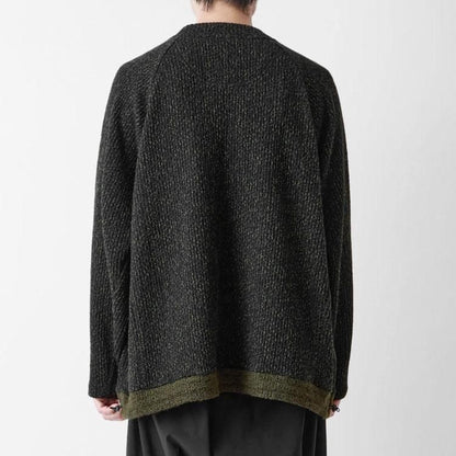 WHITE MOUNTAINEERING MELANGE WIDE RAGLAN PULLOVER-BLACK