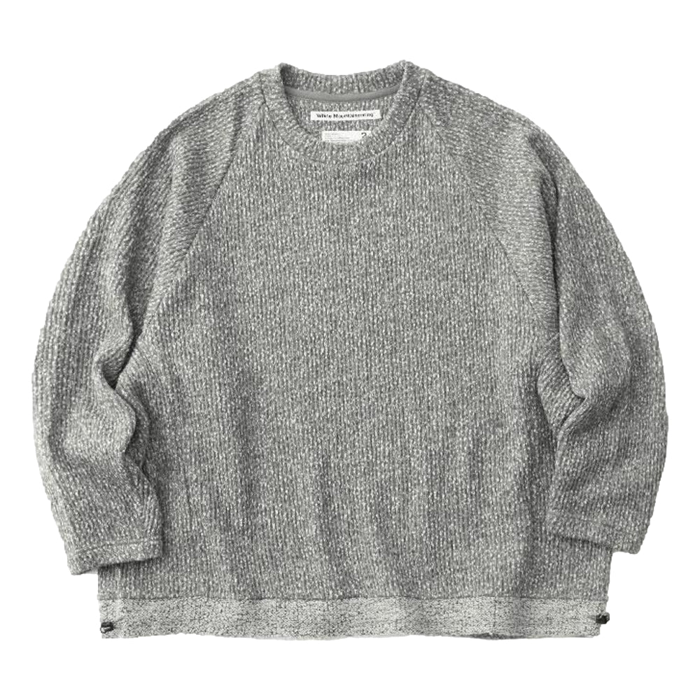 WHITE MOUNTAINEERING MELANGE WIDE RAGLAN PULLOVER-GREY
