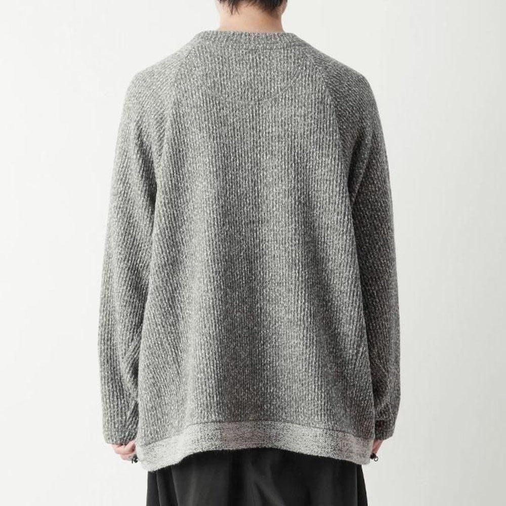 WHITE MOUNTAINEERING MELANGE WIDE RAGLAN PULLOVER-GREY