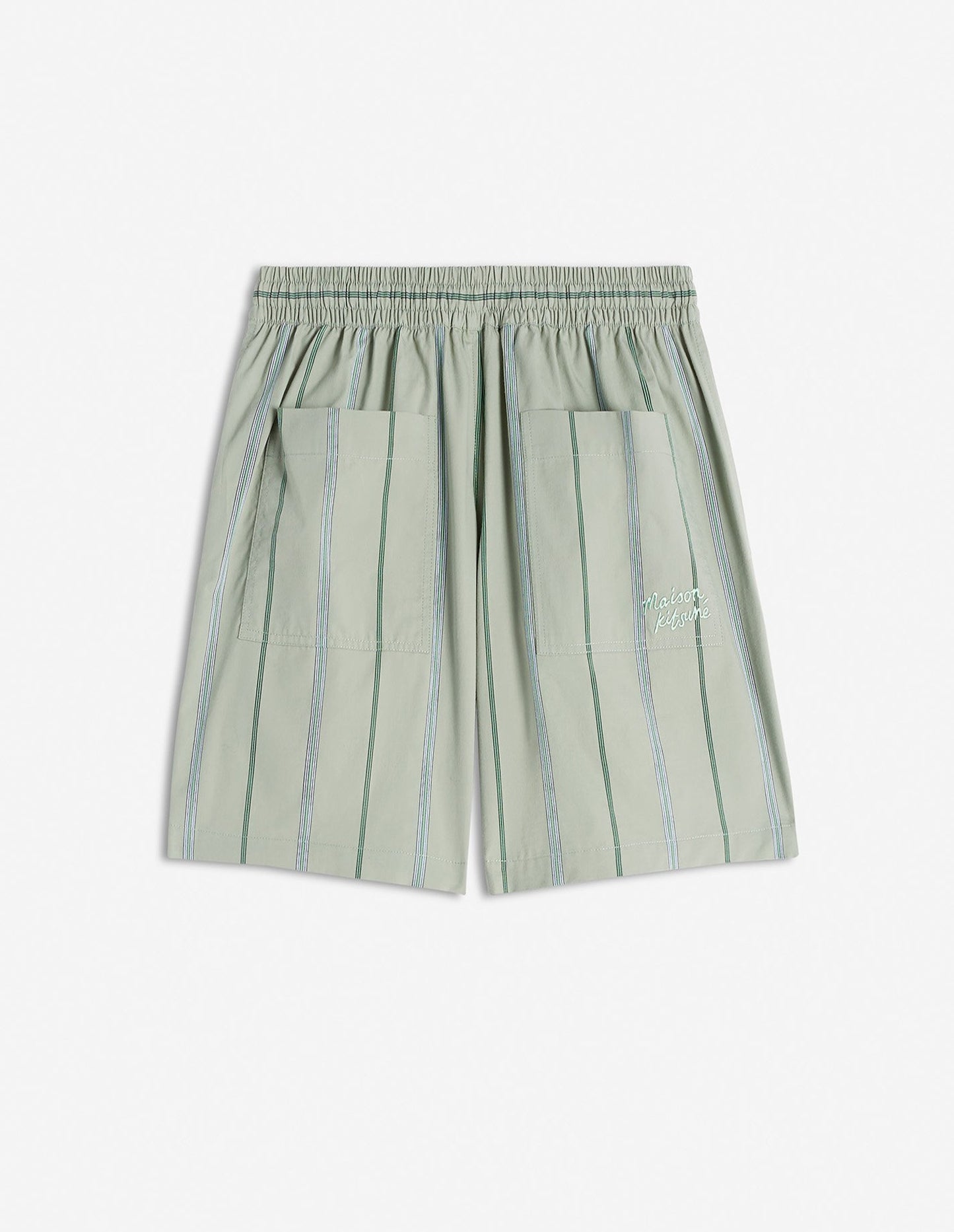 MAISON KITSUNE M ELASTICATED SHORTS-VERT-DE-GRIS