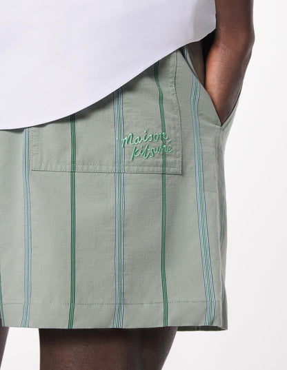 MAISON KITSUNE M ELASTICATED SHORTS-VERT-DE-GRIS