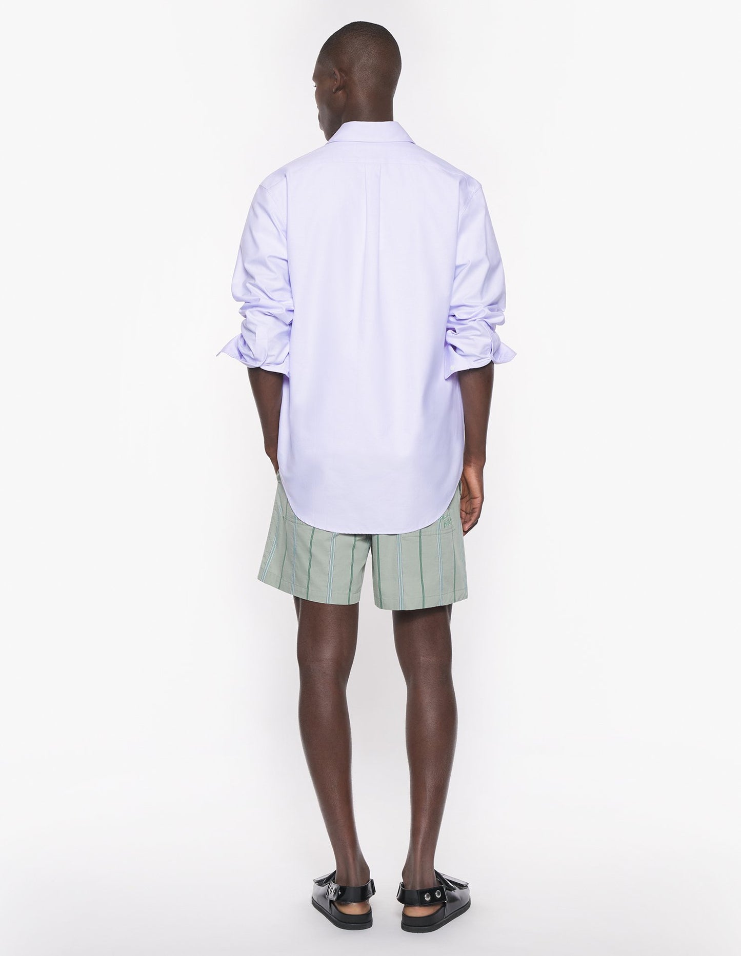 MAISON KITSUNE M ELASTICATED SHORTS-VERT-DE-GRIS