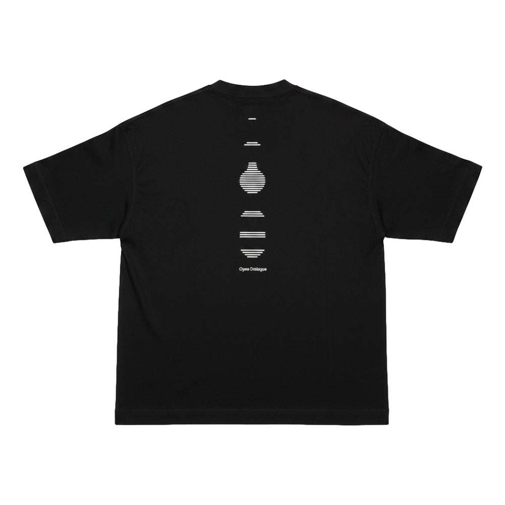 OPEN DIALOGUE GRAPHIC VASE T-SHIRT-BLACK