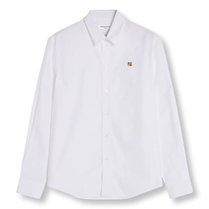 MAISON KITSUNE M FOX HEAD EMBROIDERY CASUAL SHIRT-WHITE