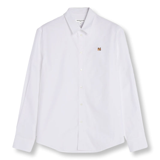 MAISON KITSUNE M FOX HEAD EMBROIDERY CASUAL SHIRT-WHITE