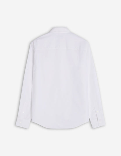 MAISON KITSUNE M FOX HEAD EMBROIDERY CASUAL SHIRT-WHITE