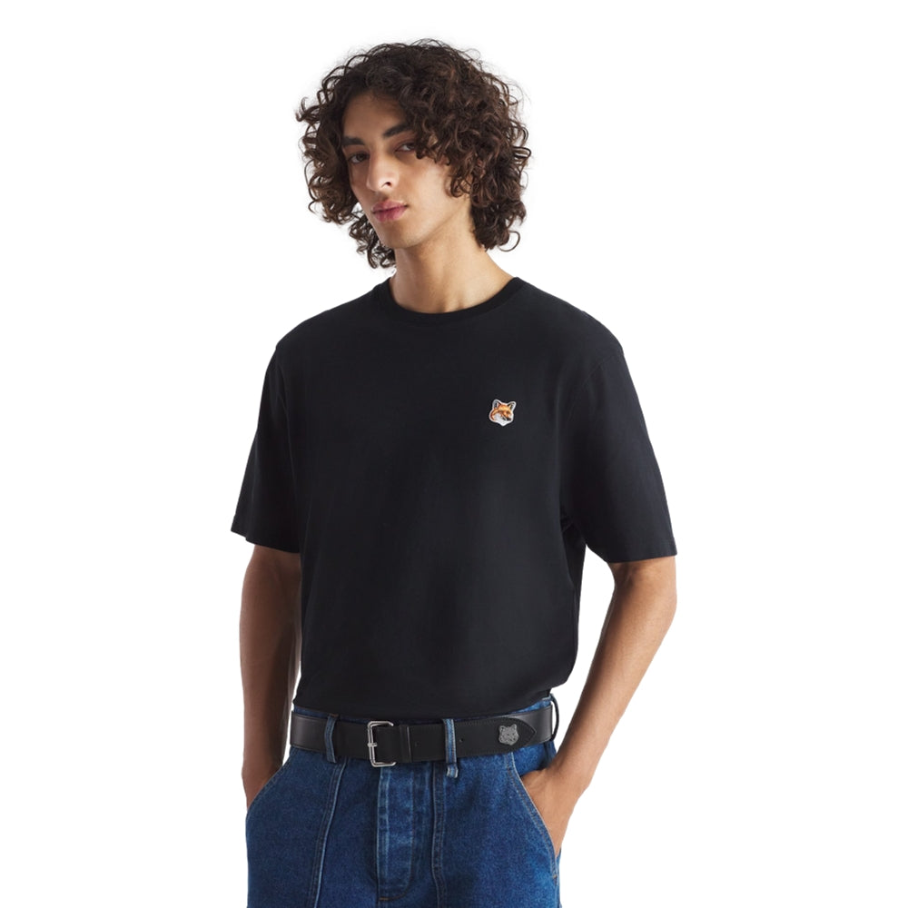 MAISON KITSUNE M FOX HEAD PATCH REGULAR TEE SHIRT-BLACK