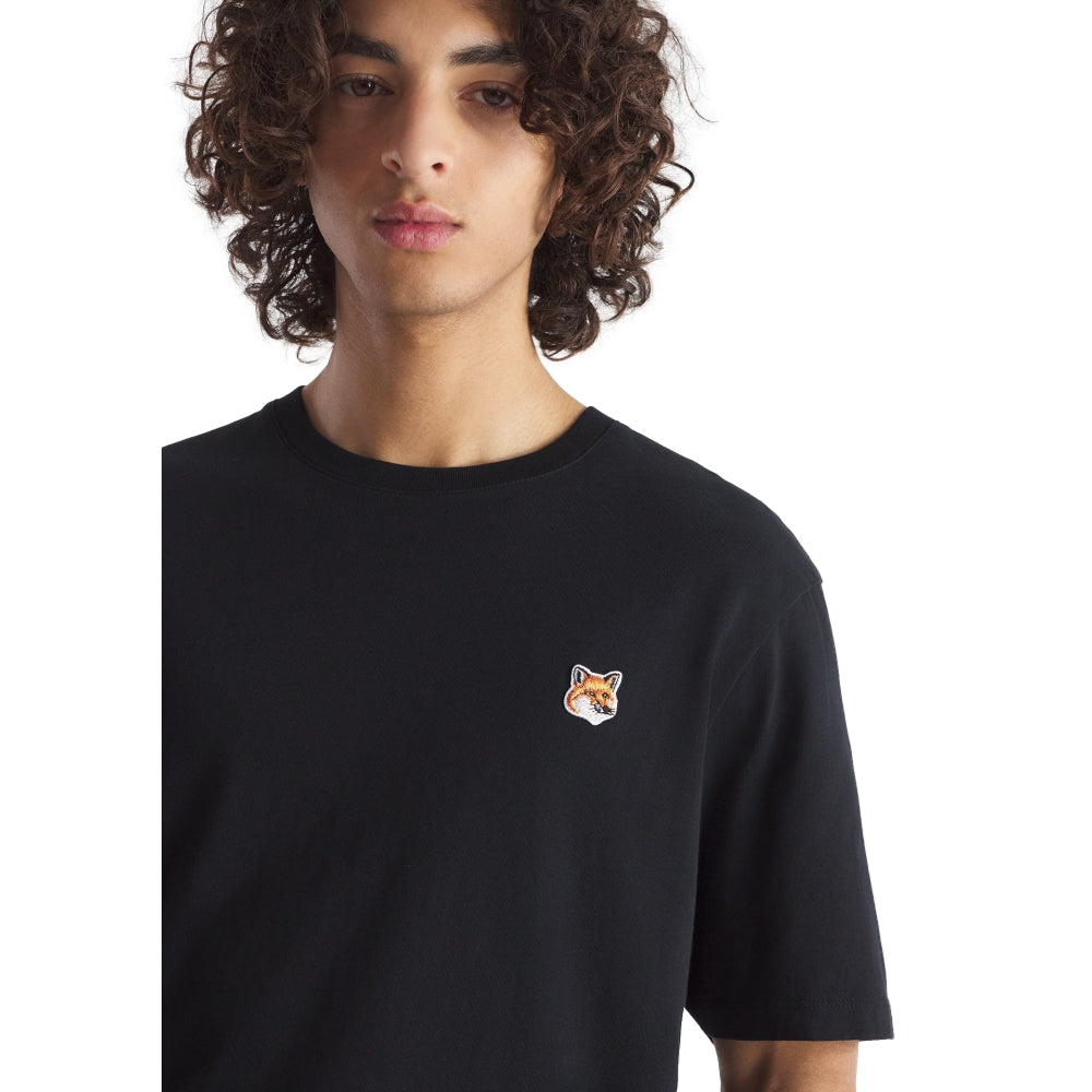 MAISON KITSUNE M FOX HEAD PATCH REGULAR TEE SHIRT-BLACK