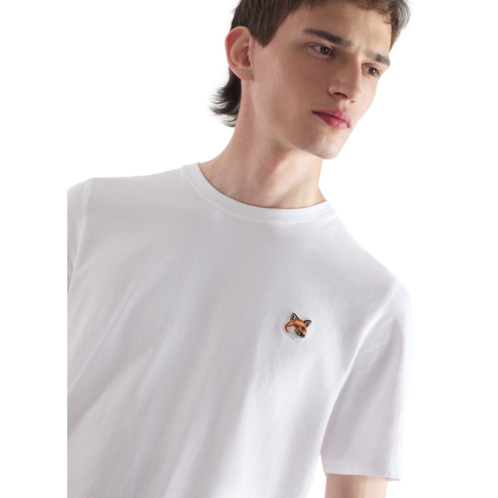 MAISON KITSUNE M FOX HEAD PATCH REGULAR TEE SHIRT-WHITE