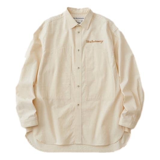 WHITE MOUNTAINEERING MID GUSSET SLEEVE CHAMBRAY WORK SHIRT-IVORY