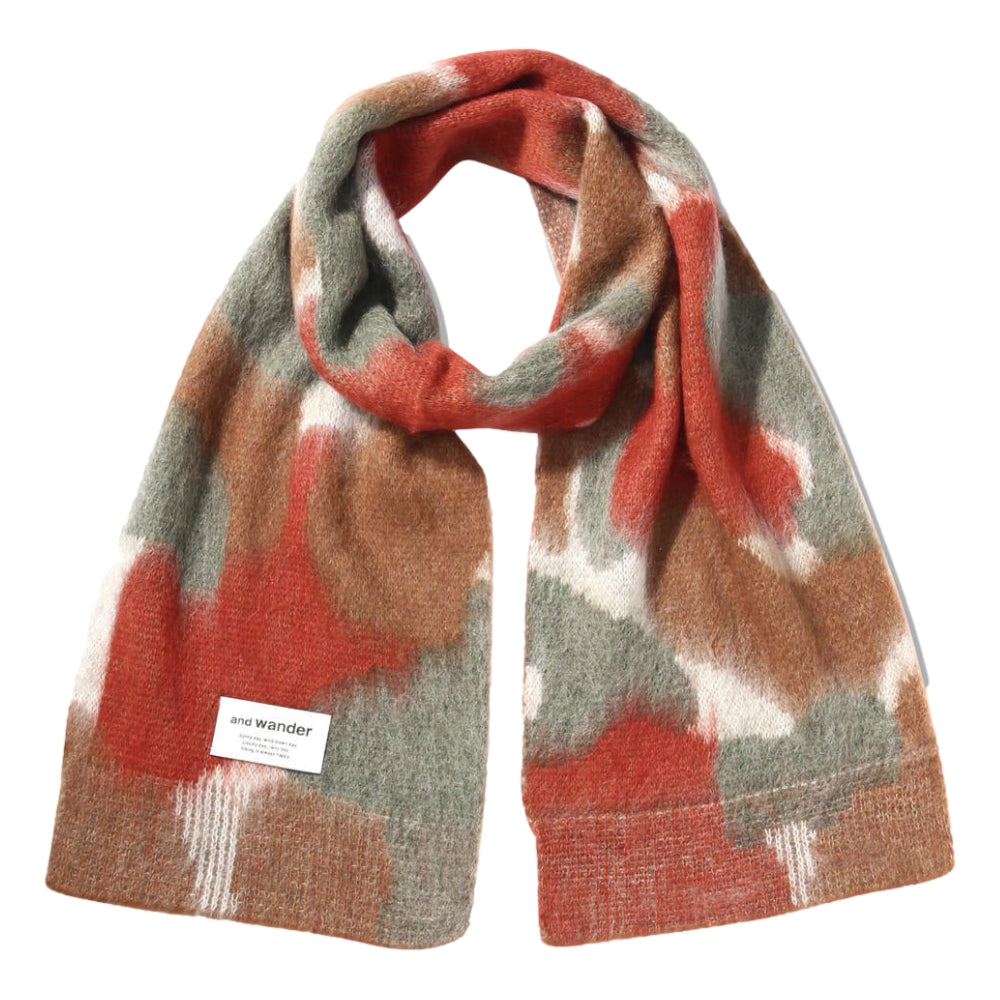 AND WANDER MIX COLOR SHAGGY KNIT STOLE-BROWN MIX