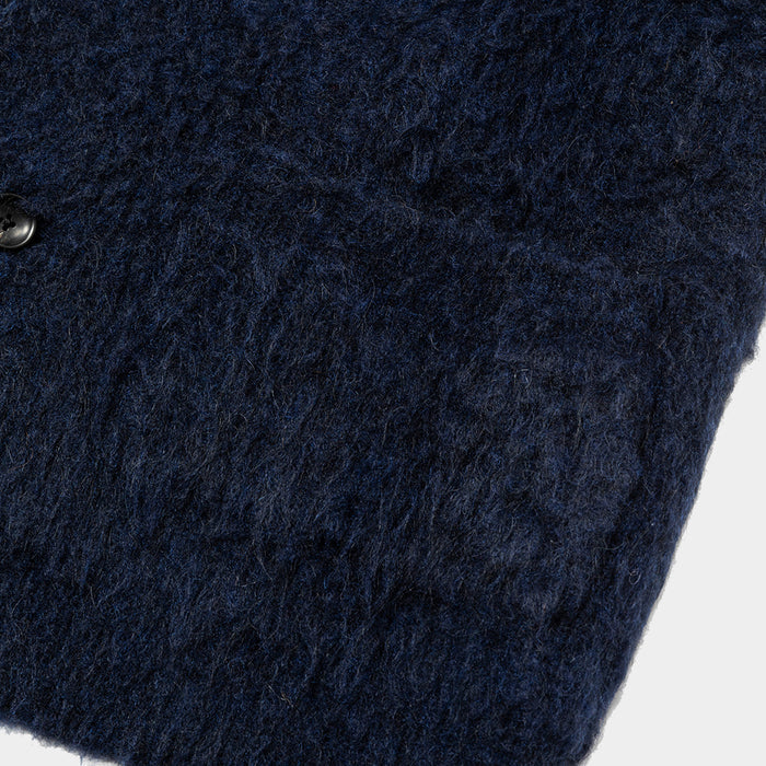 MEANSWHILE MOHAIR DOUBLE KNIT CARDIGAN-NAVY
