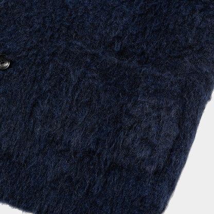 MEANSWHILE MOHAIR DOUBLE KNIT CARDIGAN-NAVY