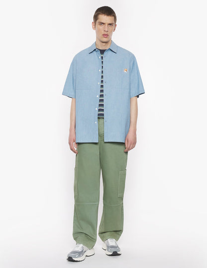MAISON KITSUNE M RELAXED SHORT SLEEVE SHIRT-INDIGO