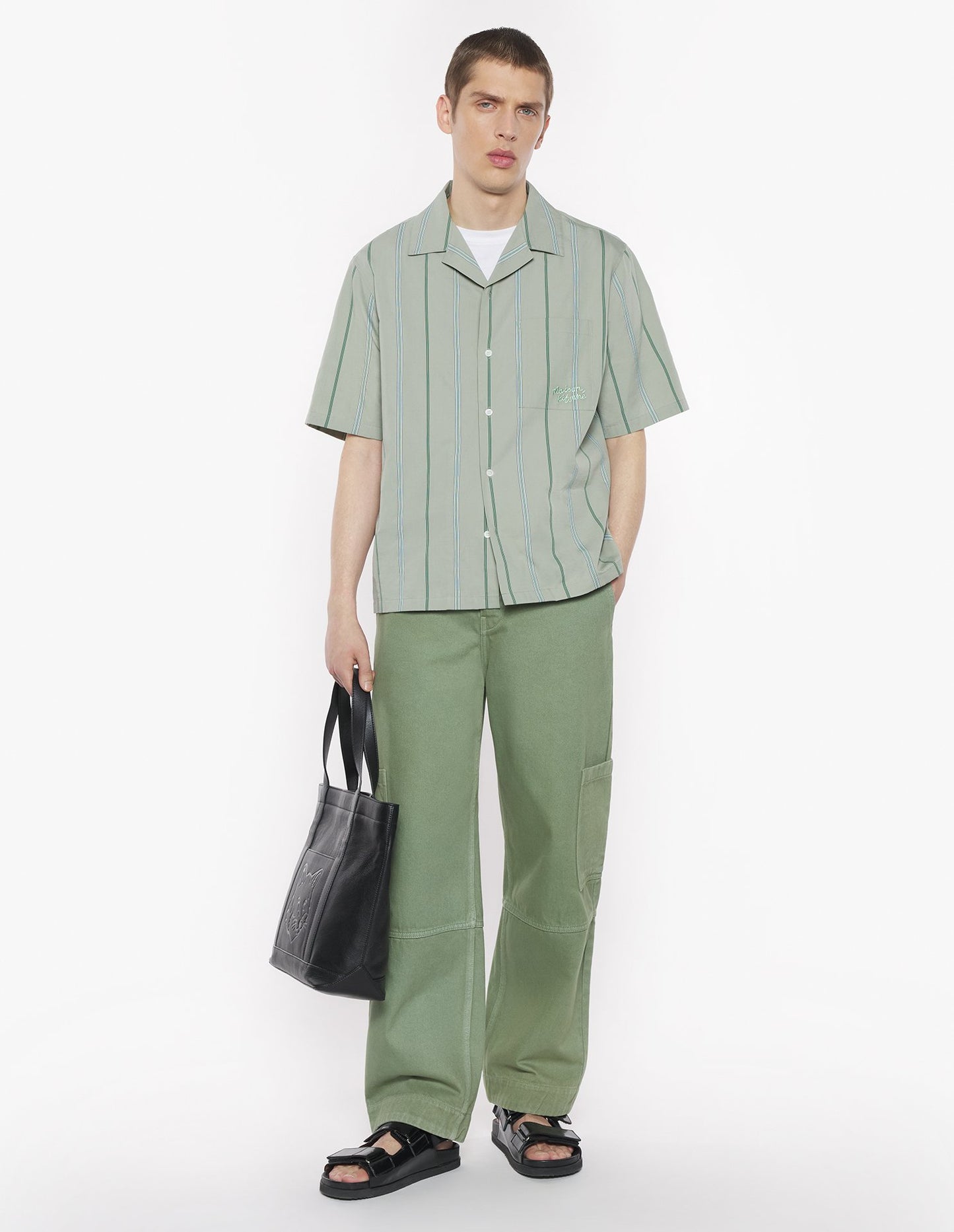MAISON KITSUNE M RESORT SHIRT-VERT-DE-GRIS