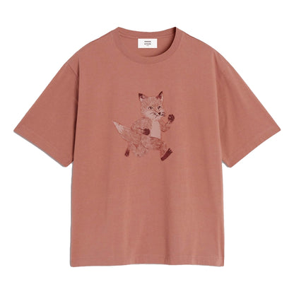 MAISON KITSUNE M SPEEDY FOX PRINT OVERSIZE TEE-SHIRT-BRUNETTE