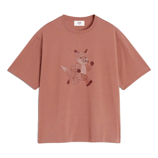 MAISON KITSUNE M SPEEDY FOX PRINT OVERSIZE TEE-SHIRT-BRUNETTE