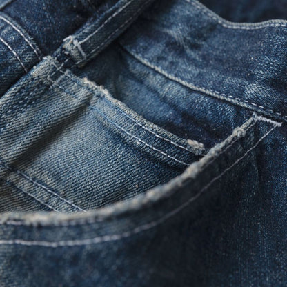 MADNESS MUDDY DENIM PAINTER PANTS. M2 RELAXED (MADE IN JAPAN)-INDIGO