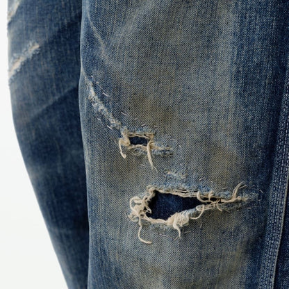 MADNESS MUDDY DENIM PAINTER PANTS. M2 RELAXED (MADE IN JAPAN)-INDIGO