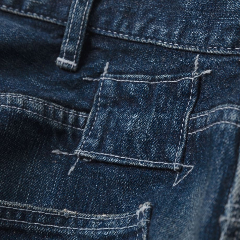 MADNESS MUDDY DENIM PAINTER PANTS. M2 RELAXED (MADE IN JAPAN)-INDIGO