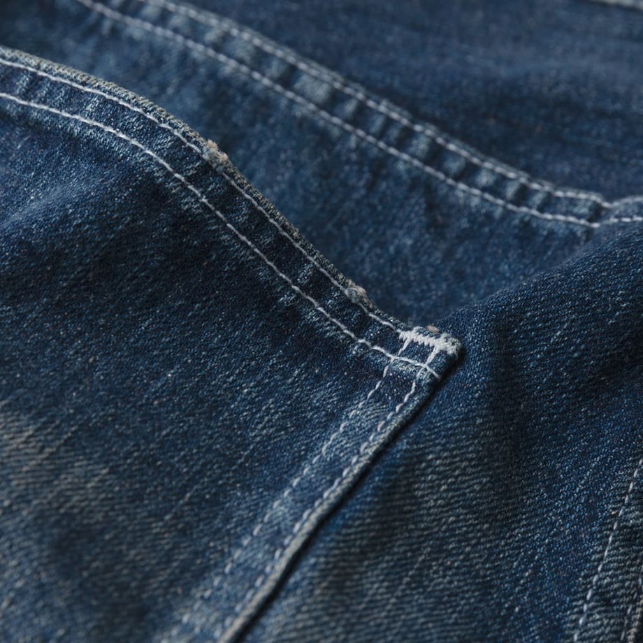 MADNESS MUDDY DENIM PAINTER PANTS. M2 RELAXED (MADE IN JAPAN)-INDIGO